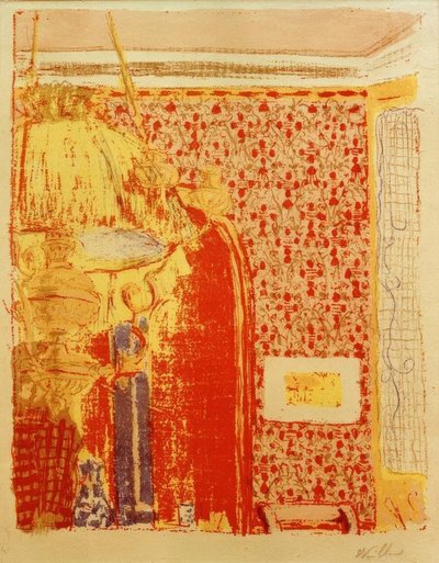 Interior with Pink Drapes II by Edouard Vuillard